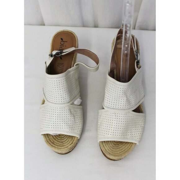 Biala Women's Ivory Leather Joyce Perforated Espadrille Wedge Sandal Size EU 42M - Picture 2 of 5